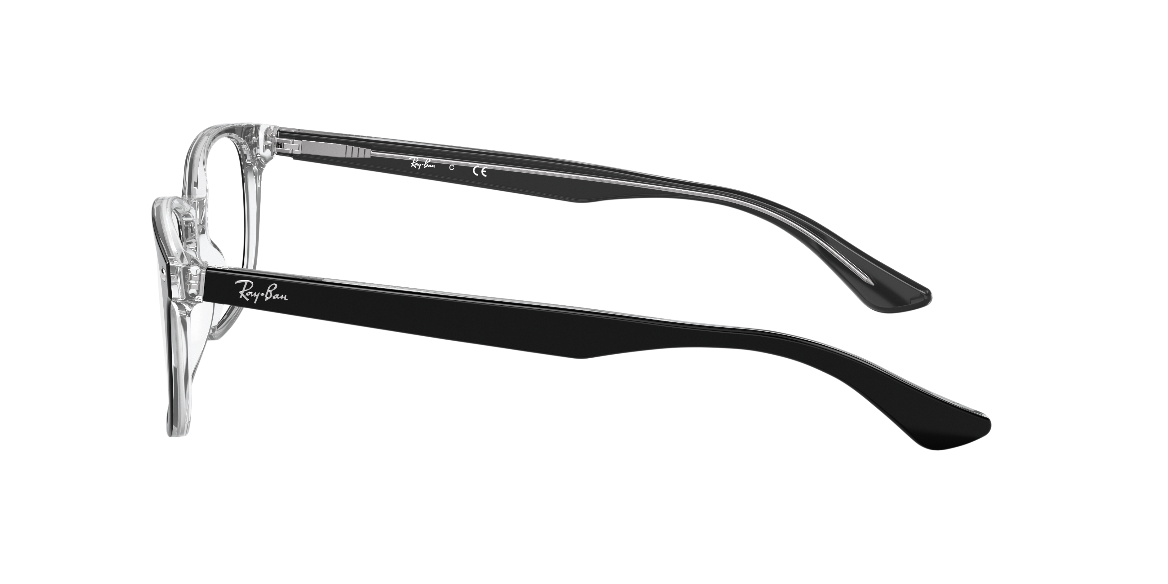 RB5375 Schwarz auf Transparent AcetatEyeglass Frames von B24, Seitenansicht