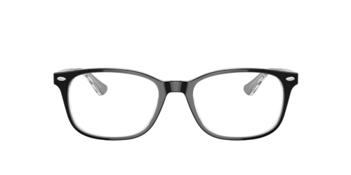 Ray-Ban - RB5375, Schwarz auf Transparent/Black On Transparent/Havana On Light Blue, Größe: Large