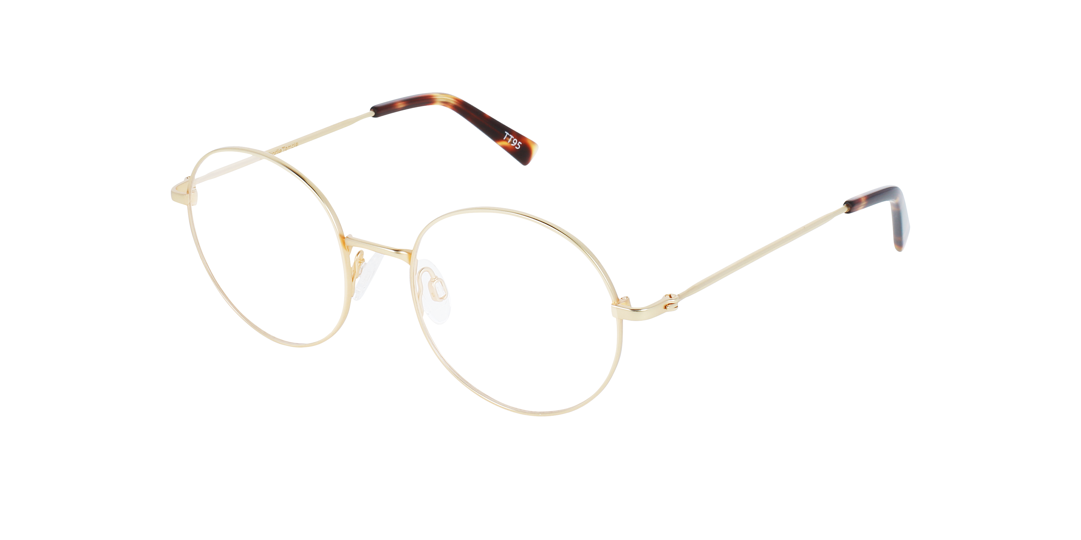 Hampton CT Brushed Gold Titanium TitanEyeglass Frames von B24, Dreiviertelansicht