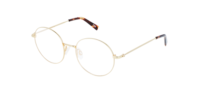 Hampton CT Brushed Gold Titanium TitaanEyeglass Frames van B24, Hoekweergave