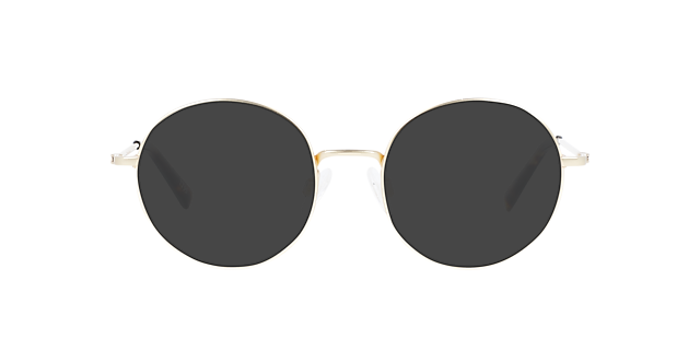 Hampton CT Brushed Gold Titanium TitaanEyeglass Frames van B24, met getinte lenzen