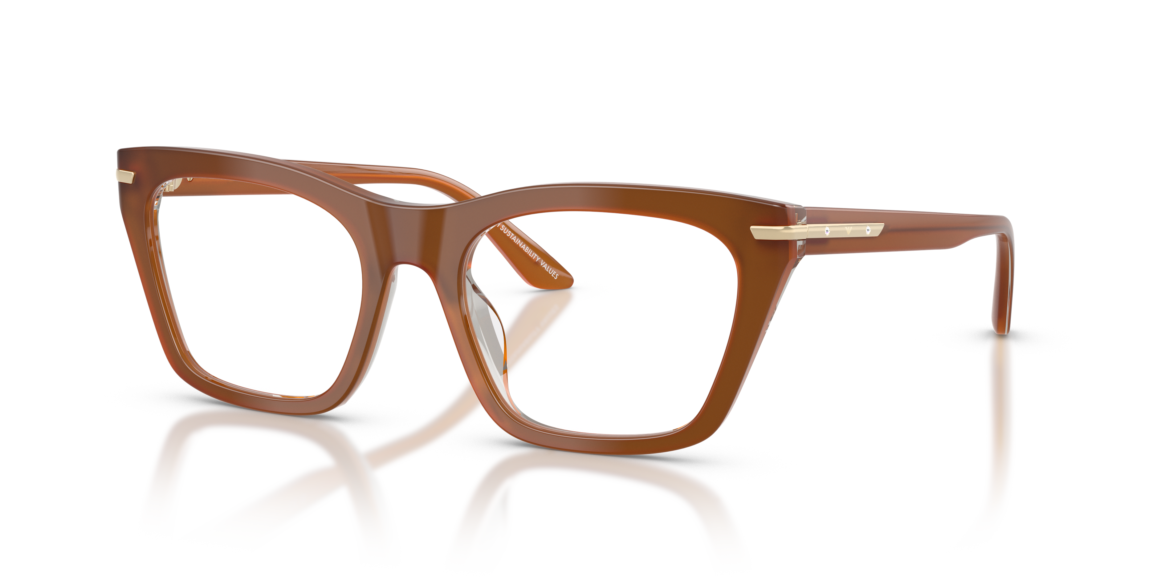 EA3283BU Tobacco AcetaatEyeglass Frames van B24, Hoekweergave