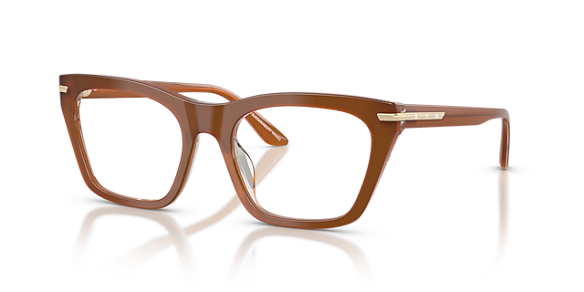 EA3283BU Tobacco AcetaatEyeglass Frames van B24, Hoekweergave