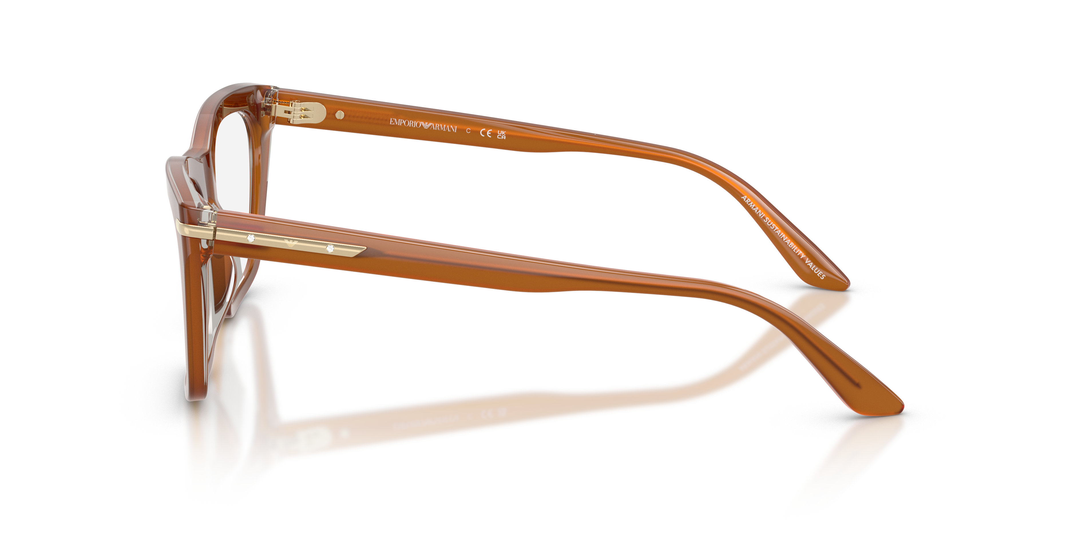 EA3283BU Tobacco AcetaatEyeglass Frames van B24, Zijaanzicht