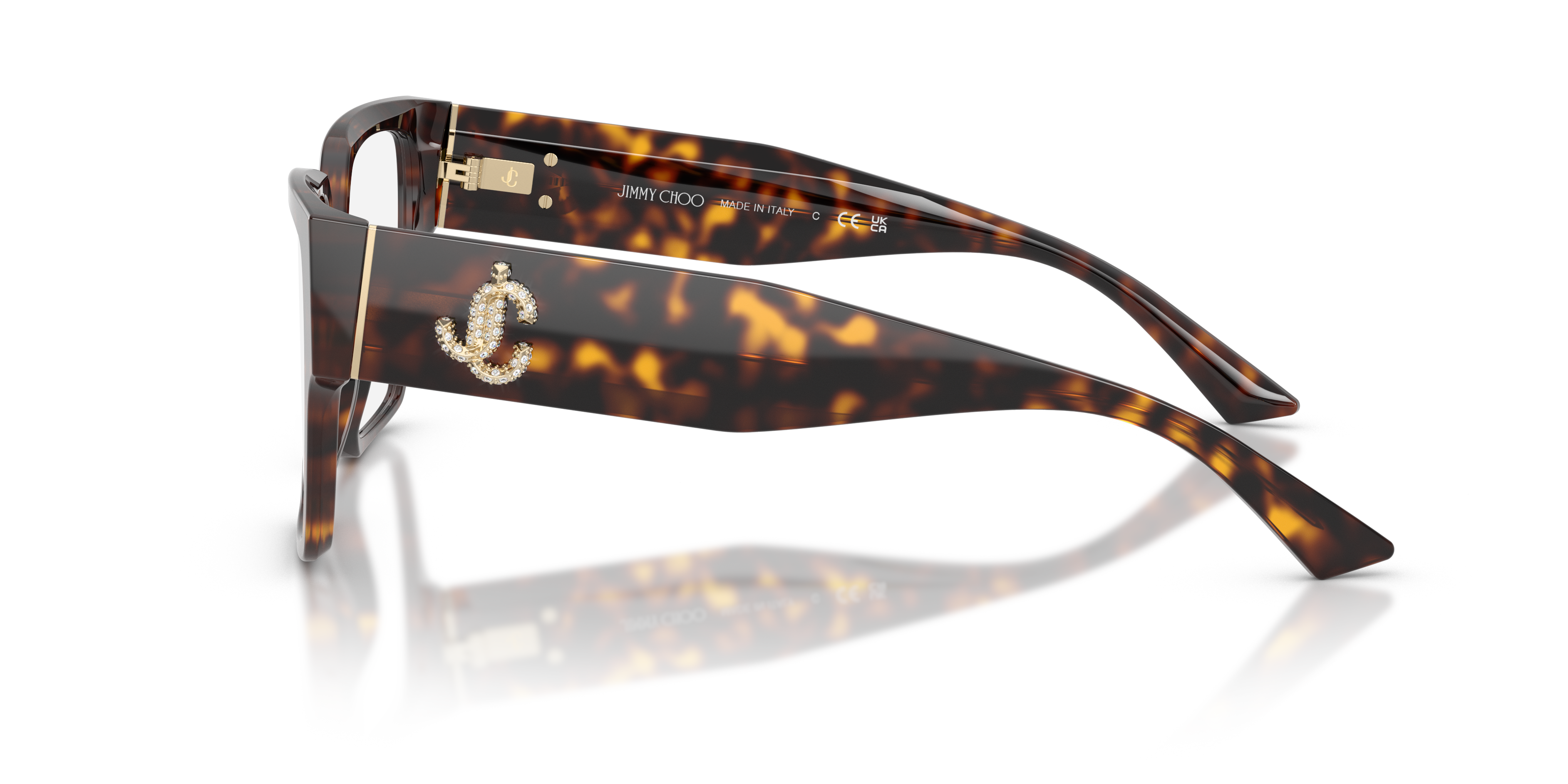 JC3032B Havana AcetaatEyeglass Frames van B24, Zijaanzicht