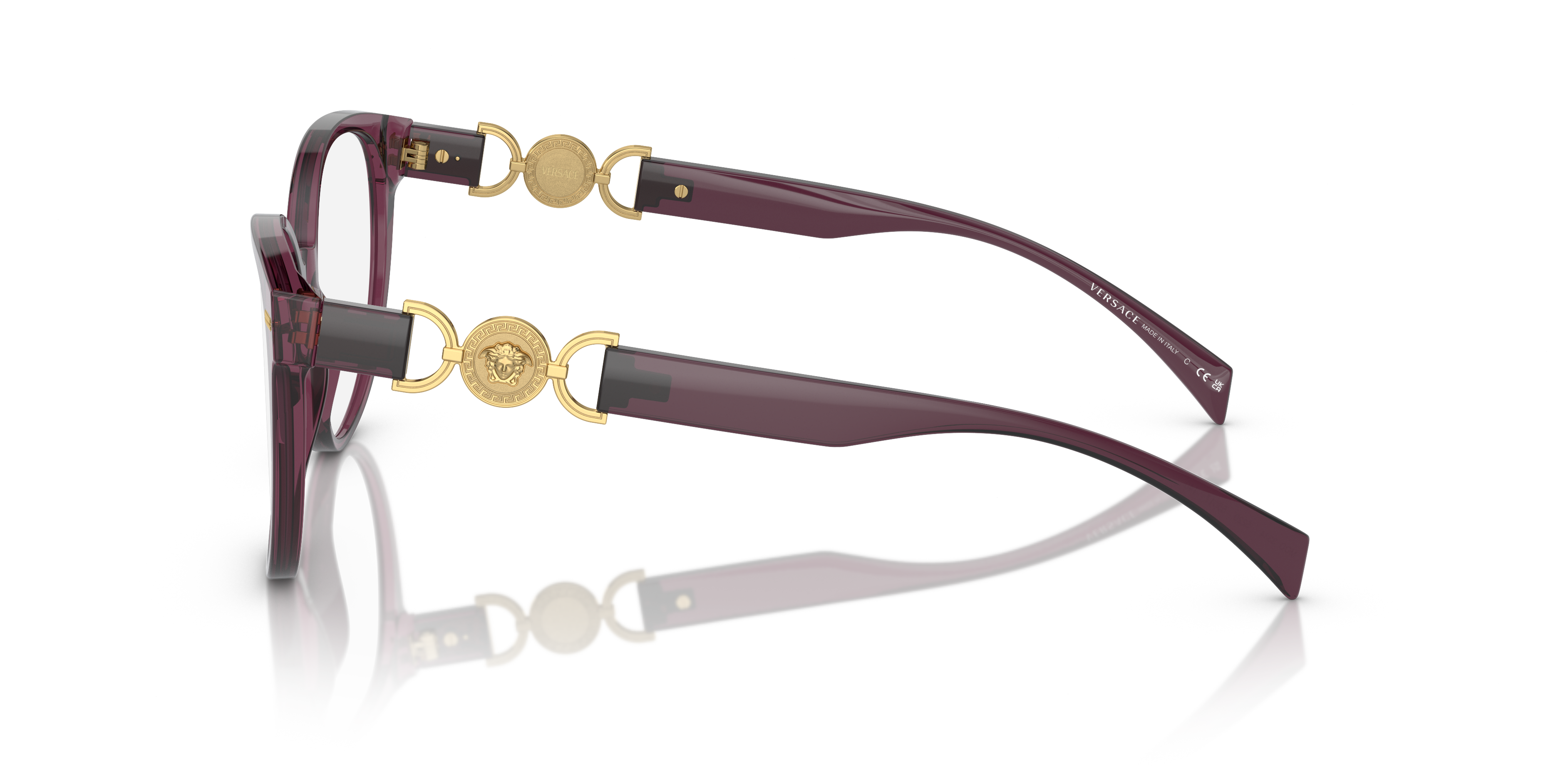 VE3334 Transparant violet AcetaatEyeglass Frames van B24, Zijaanzicht