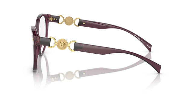 VE3334 Transparant violet AcetaatEyeglass Frames van B24, Zijaanzicht