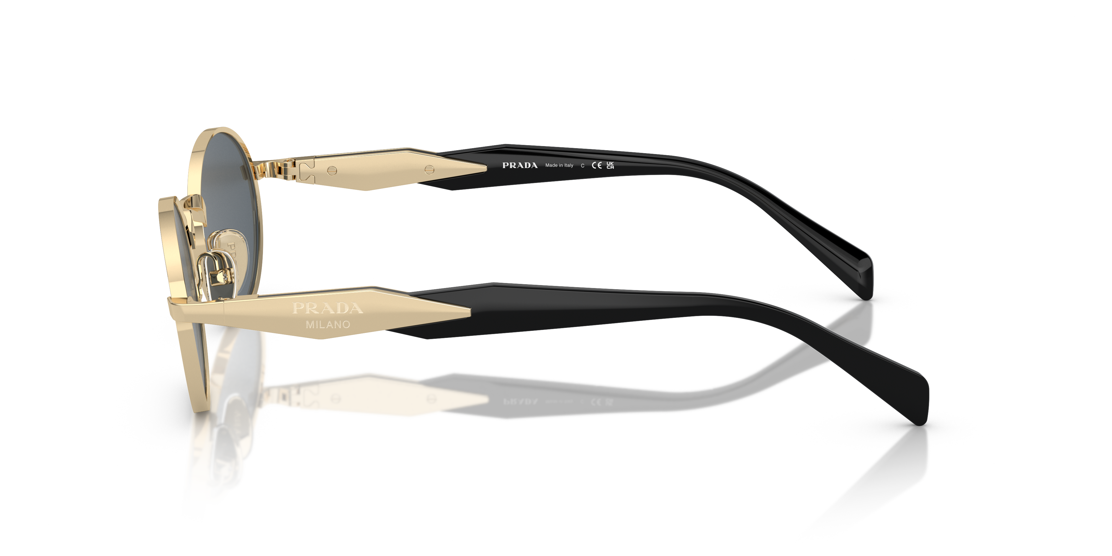 PR 65ZS Hellgold MetallSunglass Frames von B24, Seitenansicht