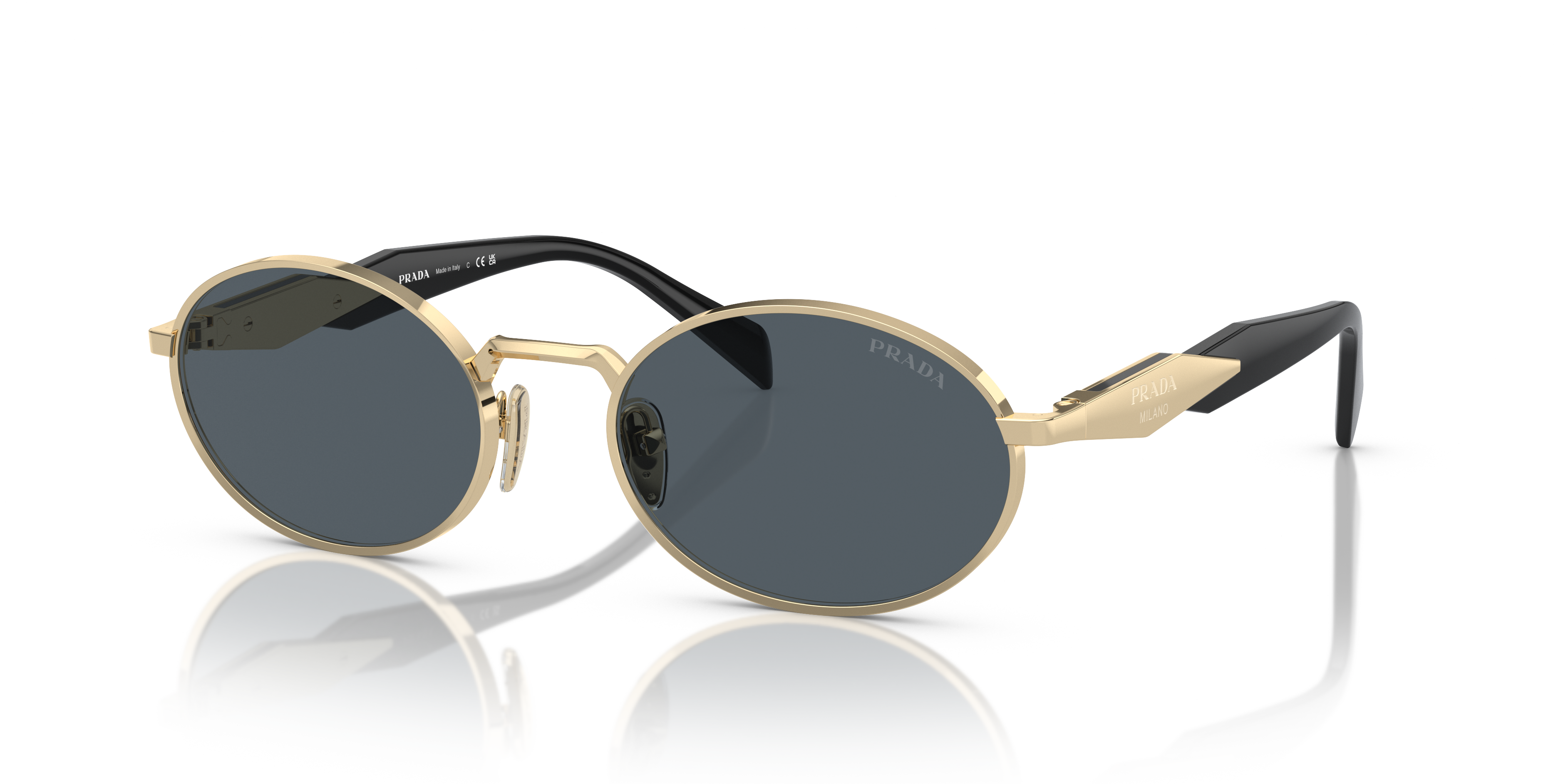 PR 65ZS Hellgold MetallSunglass Frames von B24, Dreiviertelansicht