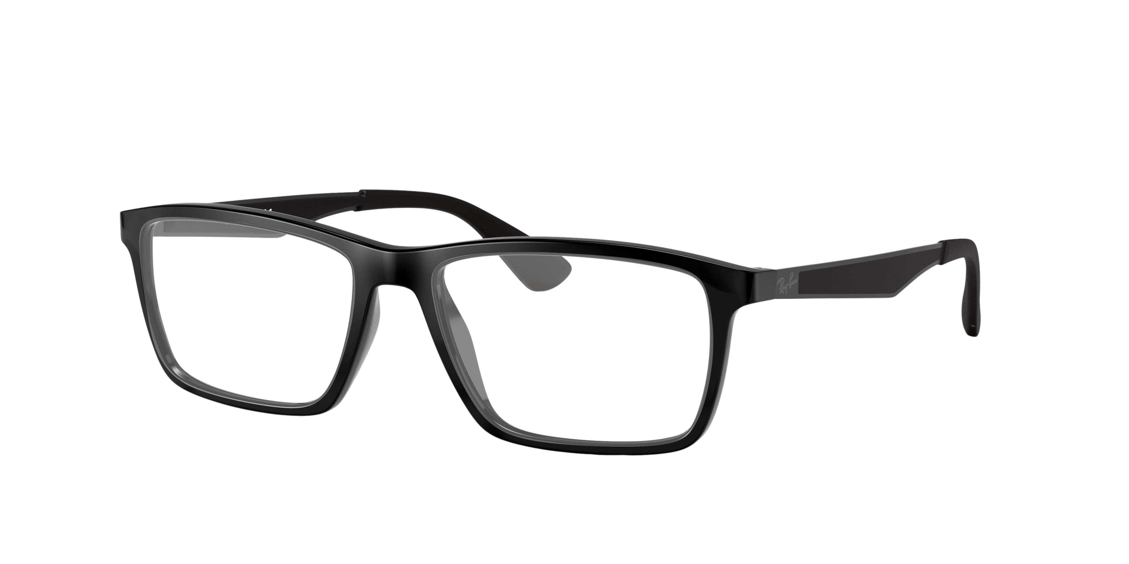 RB7056 Zwart KunststofEyeglass Frames van B24, Hoekweergave