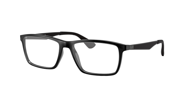 RB7056 Schwarz KunststoffEyeglass Frames von B24, Dreiviertelansicht