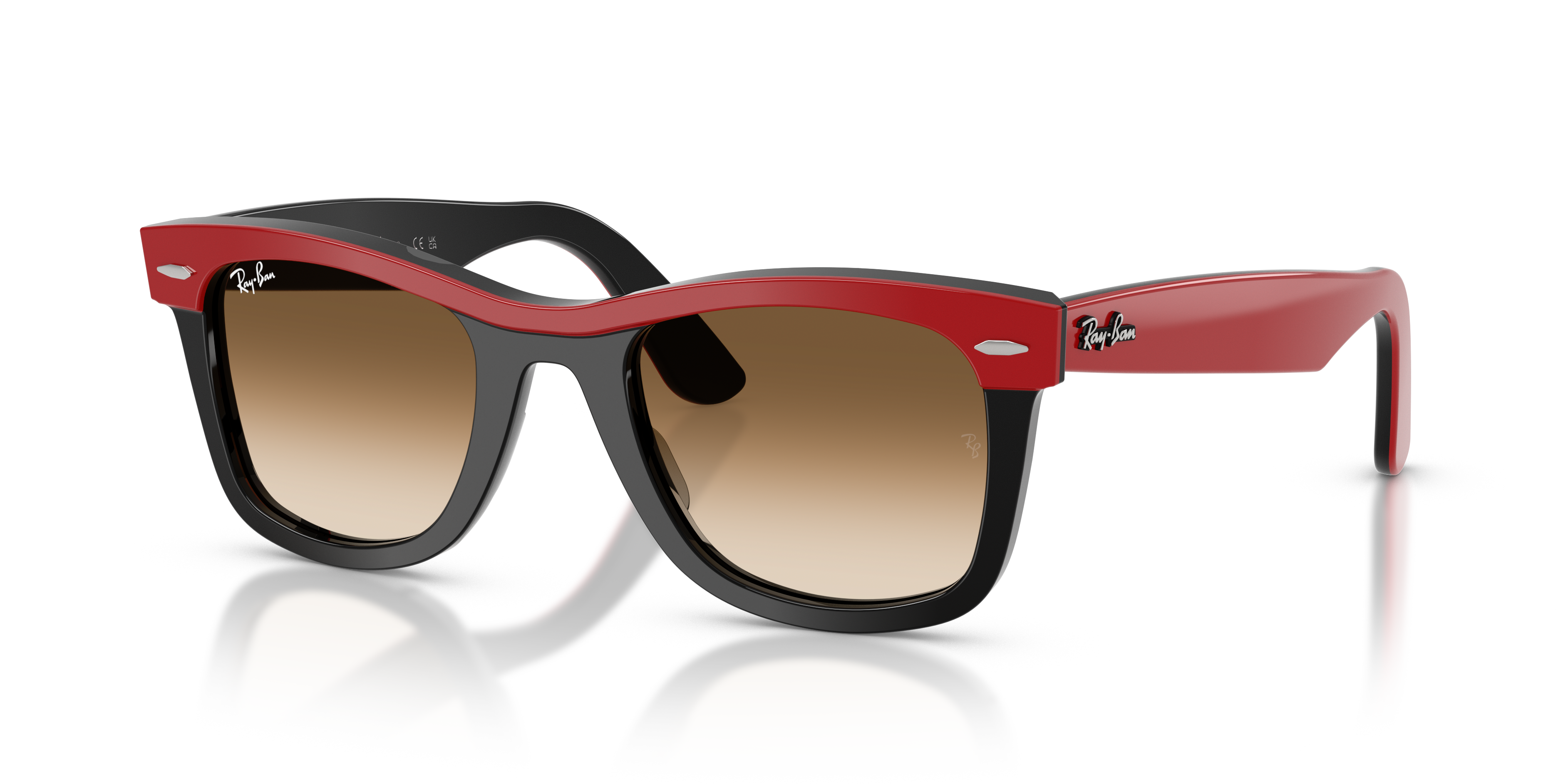 RB2240 Red On Black AcetaatSunglass Frames van B24, Hoekweergave