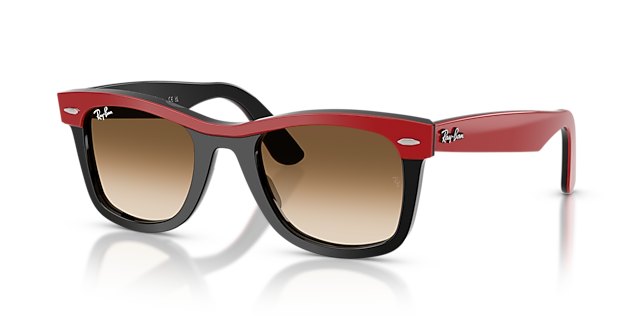 RB2240 Red On Black AcetaatSunglass Frames van B24, Hoekweergave