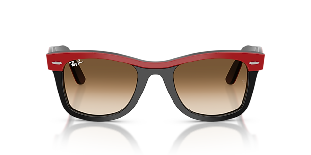 RB2240 Red On Black AcetaatSunglass Frames van B24, Vooraanzicht