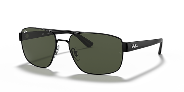 RB3663 Schwarz MetallSunglass Frames von B24, Dreiviertelansicht