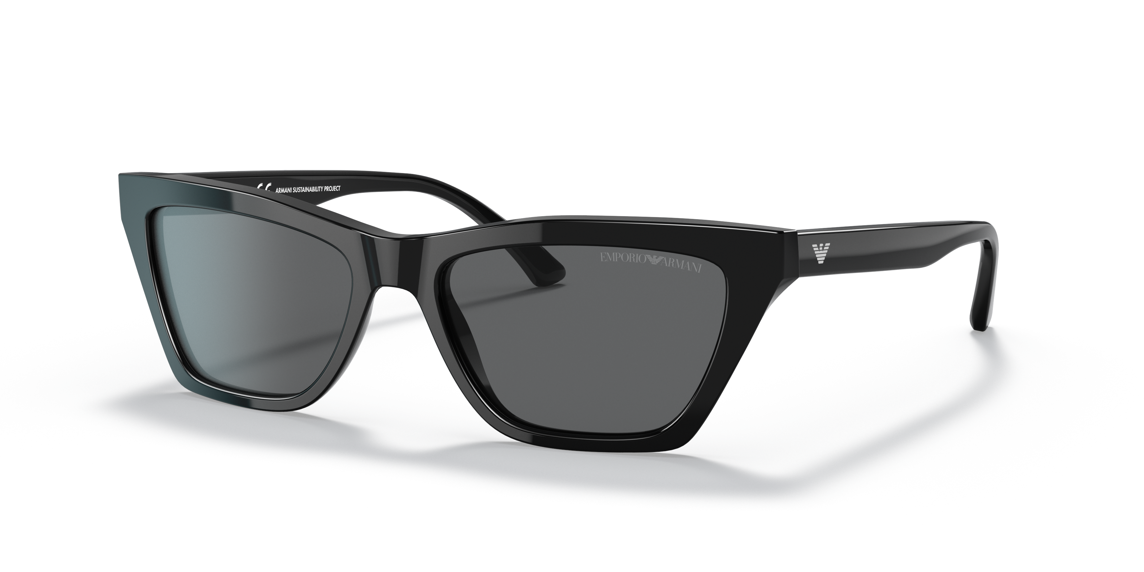 EA4169 Zwart AcetaatSunglass Frames van B24, Hoekweergave