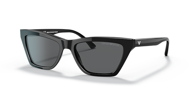 EA4169 Zwart AcetaatSunglass Frames van B24, Hoekweergave