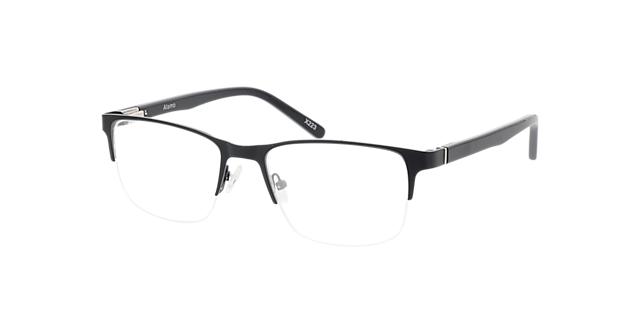 Alamo Mattschwarz MetallEyeglass Frames von B24, Dreiviertelansicht