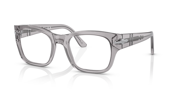 PO3297V Transparant grijs AcetaatEyeglass Frames van B24, Hoekweergave