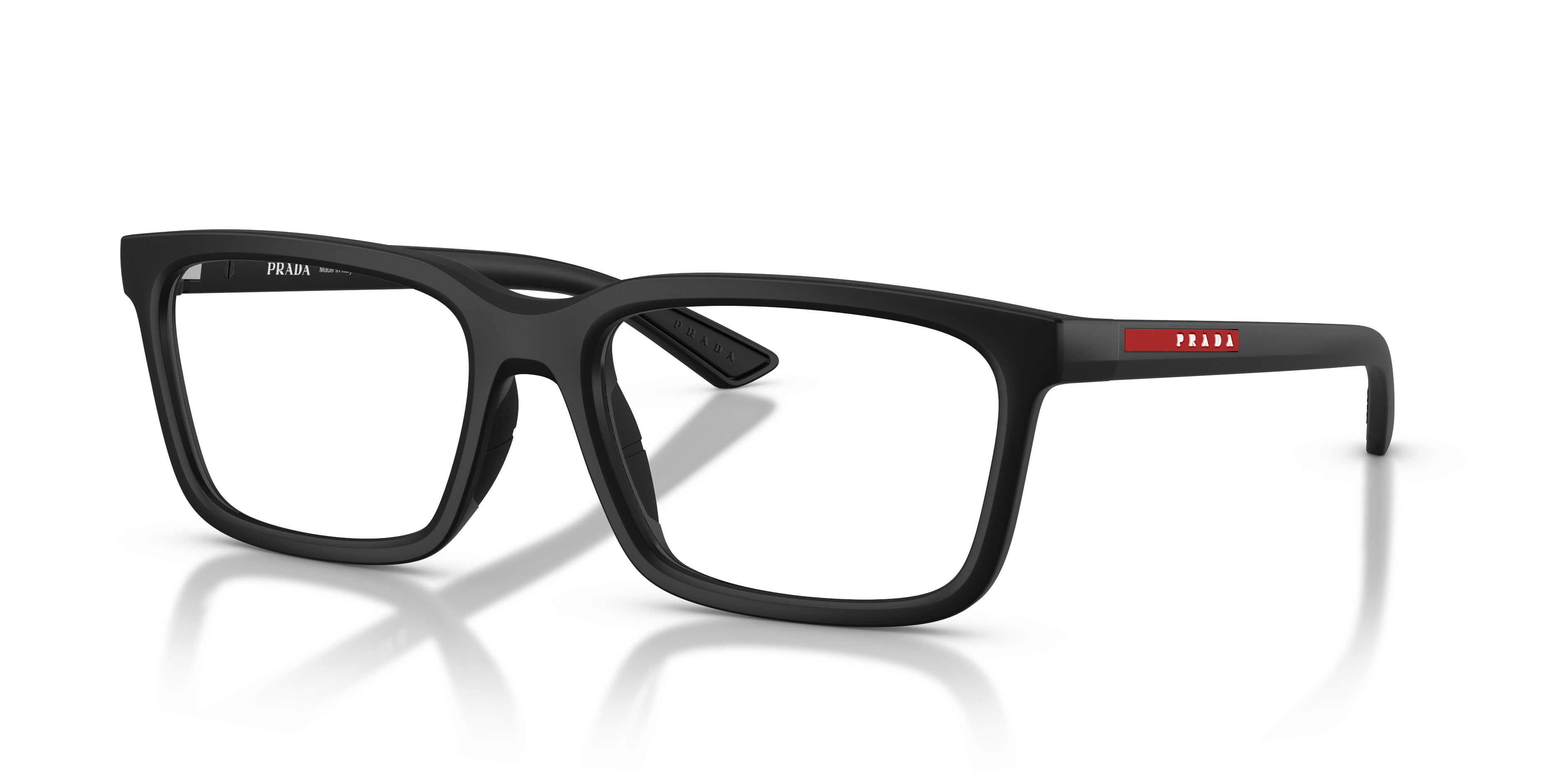 PS 02SV Matzwart KunststofEyeglass Frames van B24, Hoekweergave