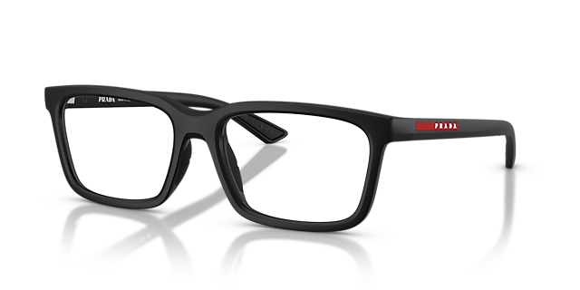 PS 02SV Matzwart KunststofEyeglass Frames van B24, Hoekweergave