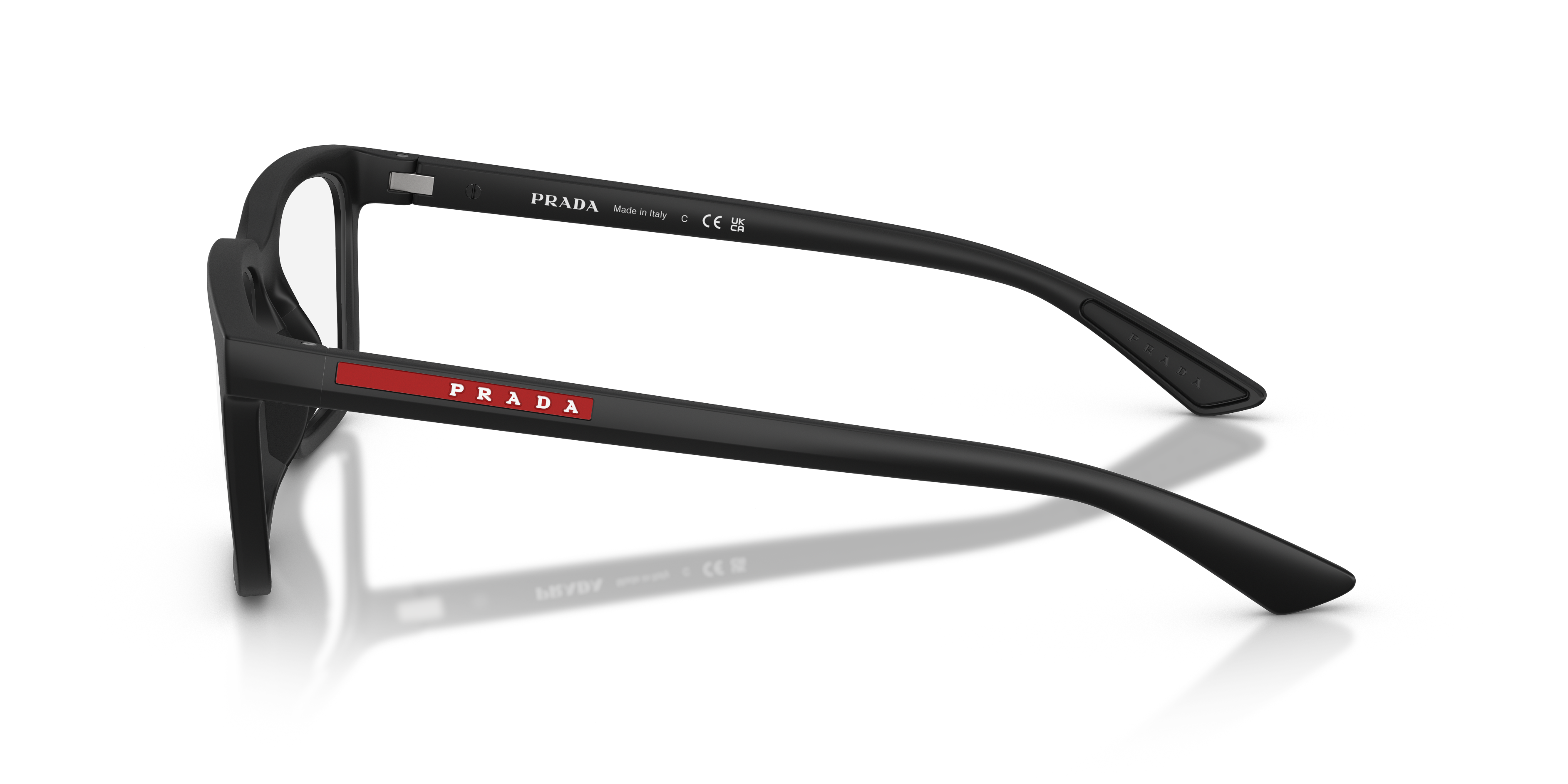 PS 02SV Matzwart KunststofEyeglass Frames van B24, Zijaanzicht