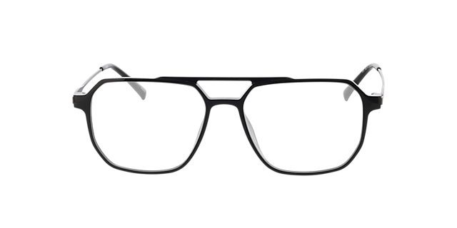 Brady Zwart  &  matzilver KunststofEyeglass Frames van B24, Vooraanzicht
