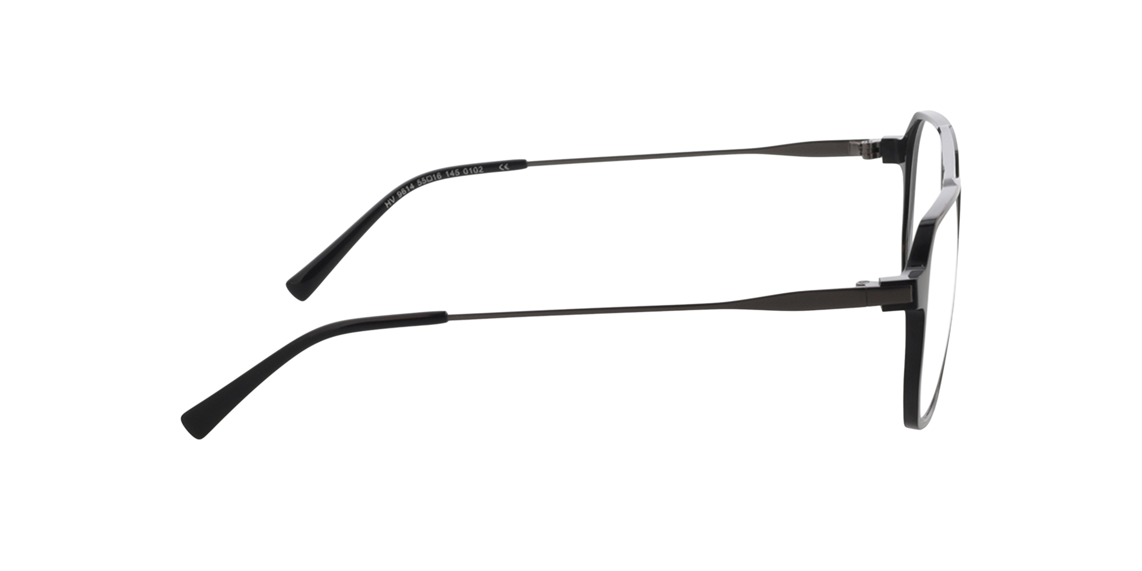 Brady Black  &  Matt Silver KunststoffEyeglass Frames von B24, Seitenansicht