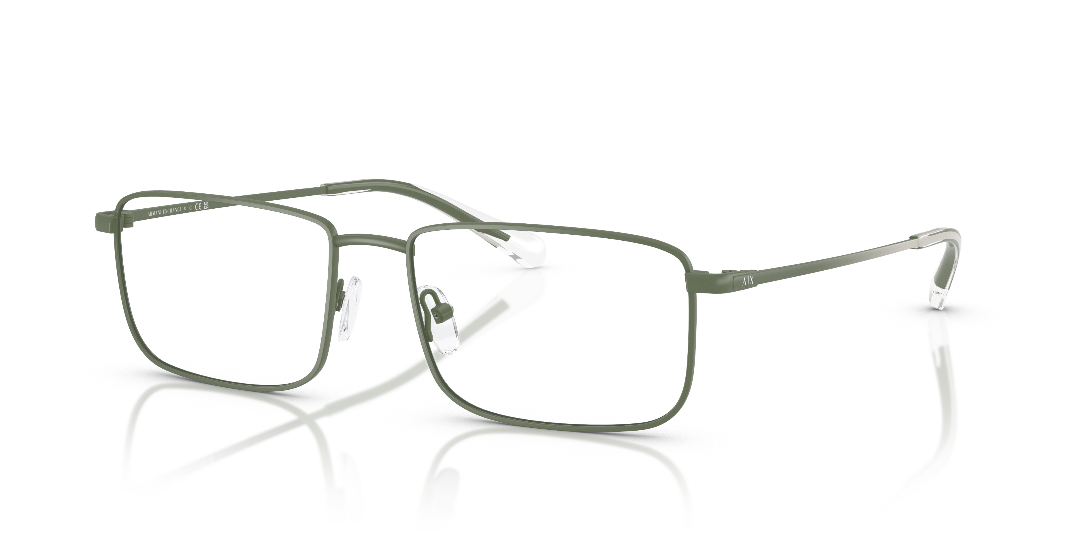 AX1069 Matte Green MetaalEyeglass Frames van B24, Hoekweergave