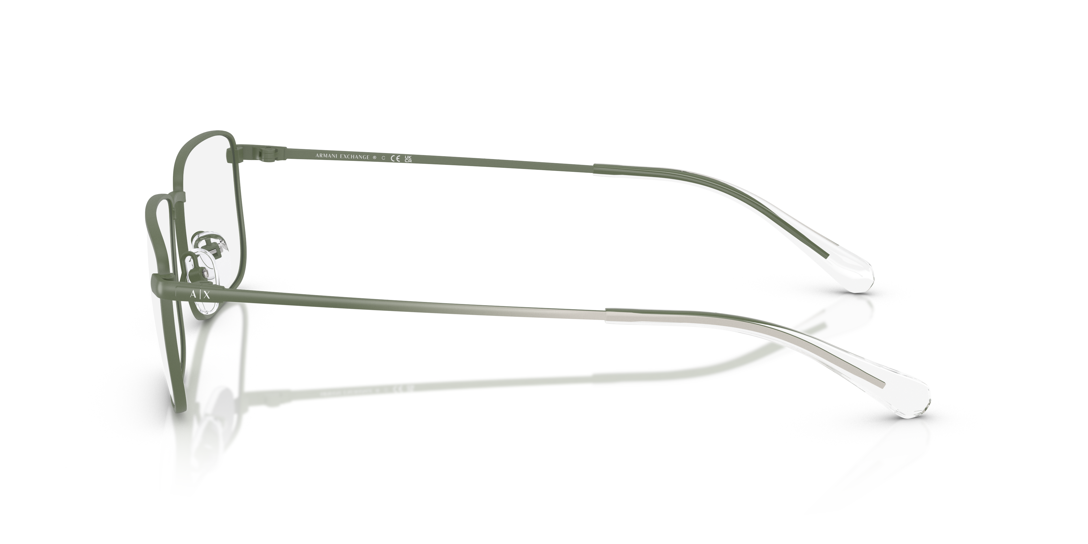 AX1069 Matte Green MetaalEyeglass Frames van B24, Zijaanzicht