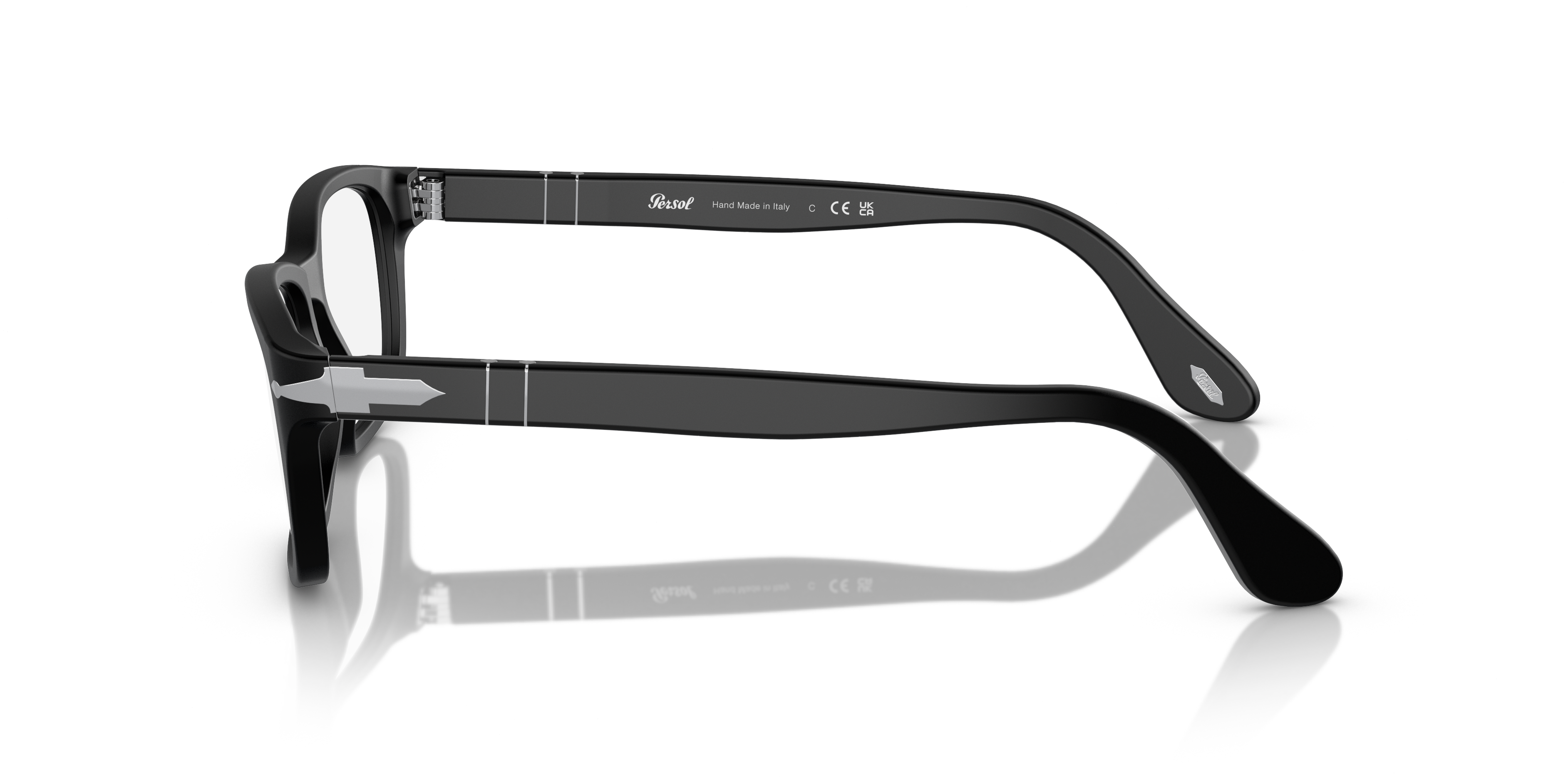 PO3012V Matt Schwarz AcetatEyeglass Frames von B24, Seitenansicht