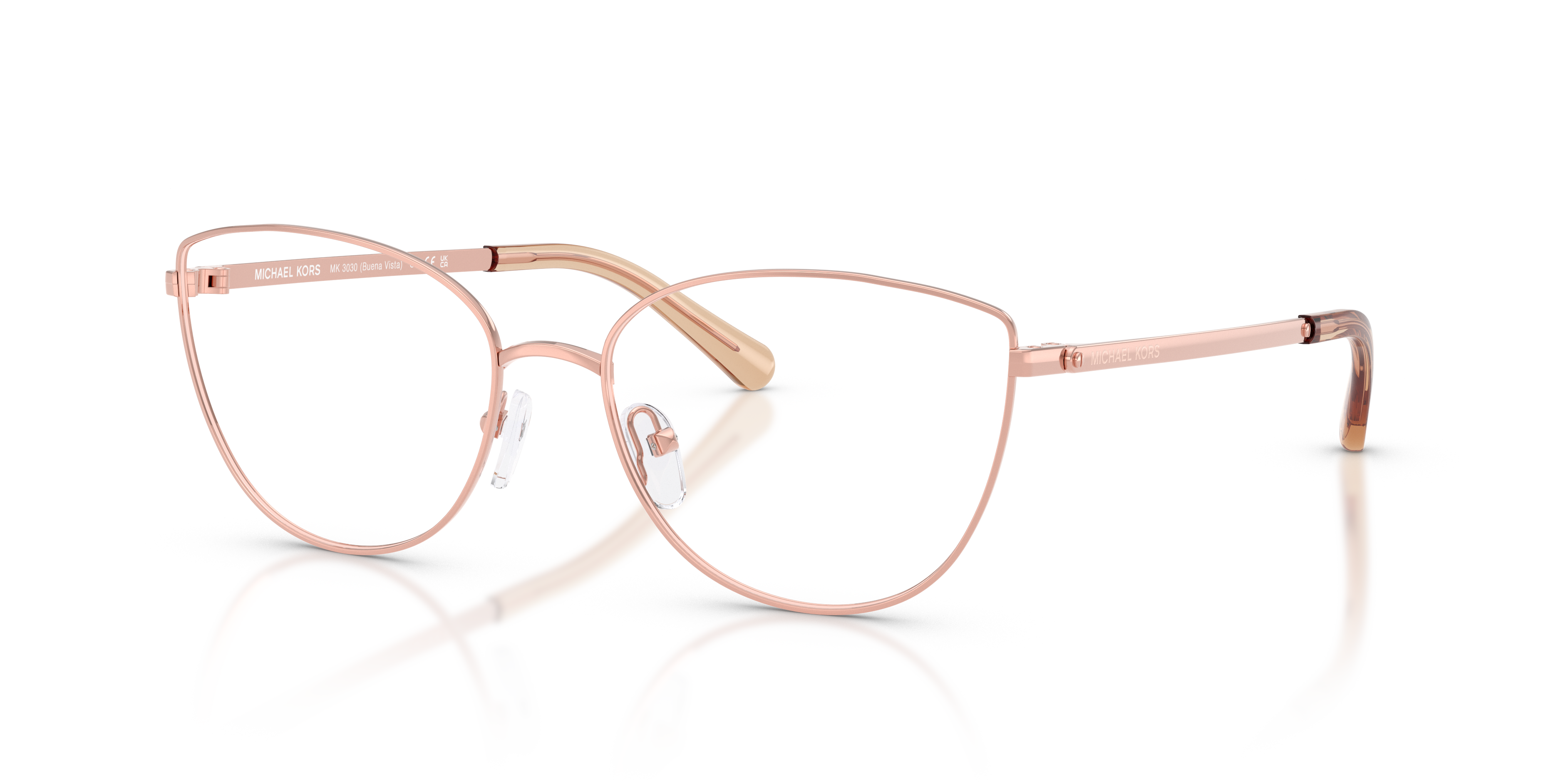 MK3030 Roségoud MetaalEyeglass Frames van B24, Hoekweergave