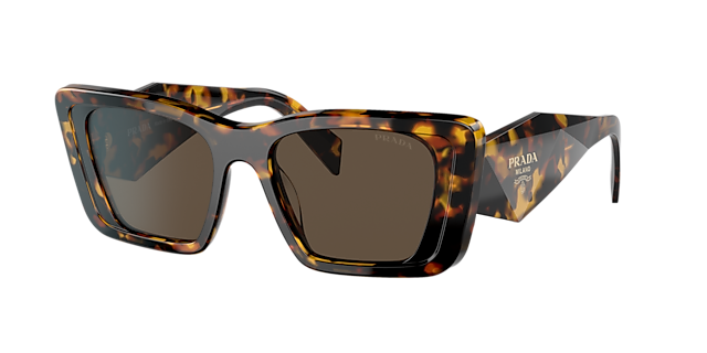PR 08YS Havana honing AcetaatSunglass Frames van B24, Hoekweergave