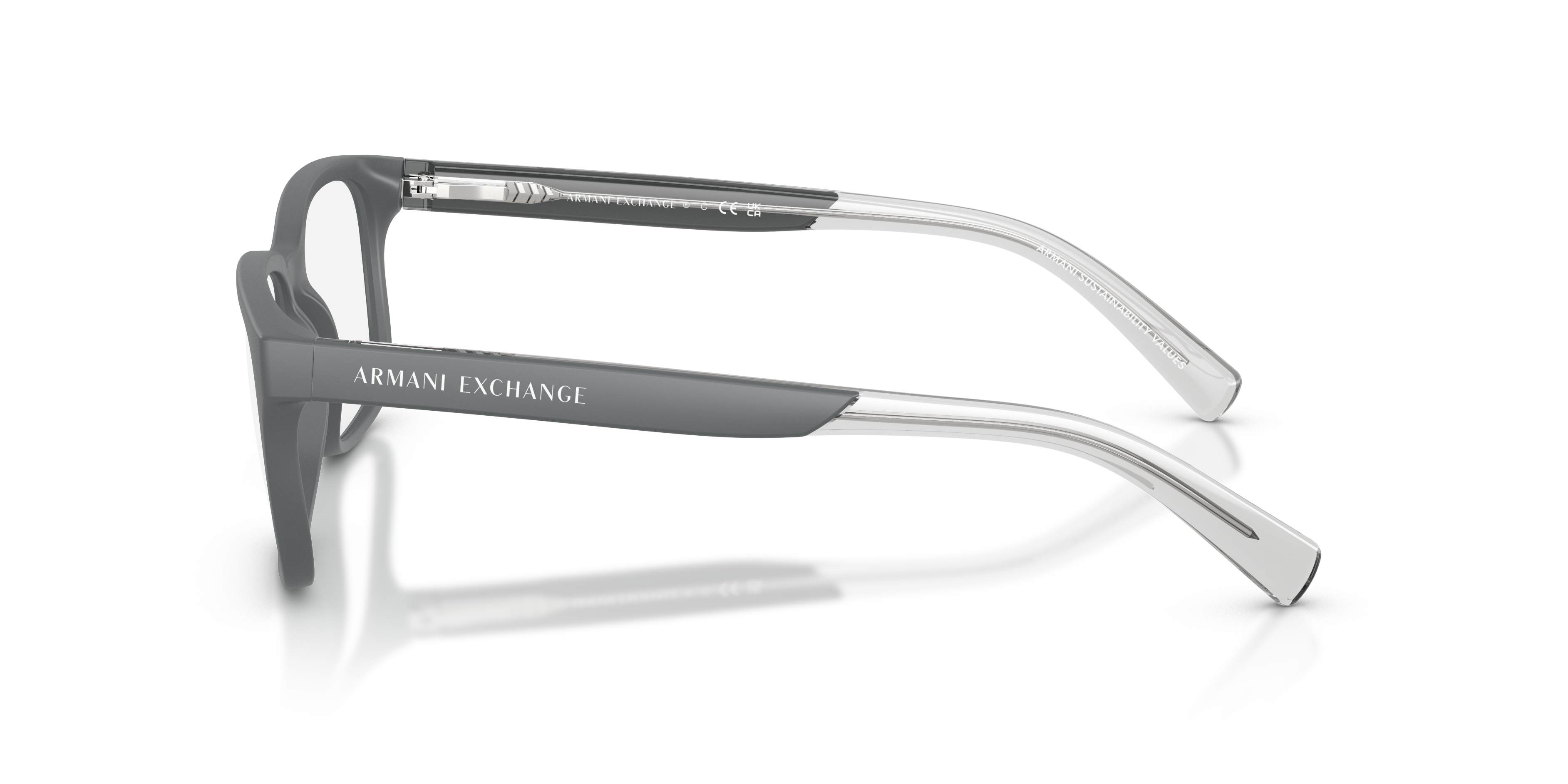 AX3029 Matt Grau KunststoffEyeglass Frames von B24, Seitenansicht