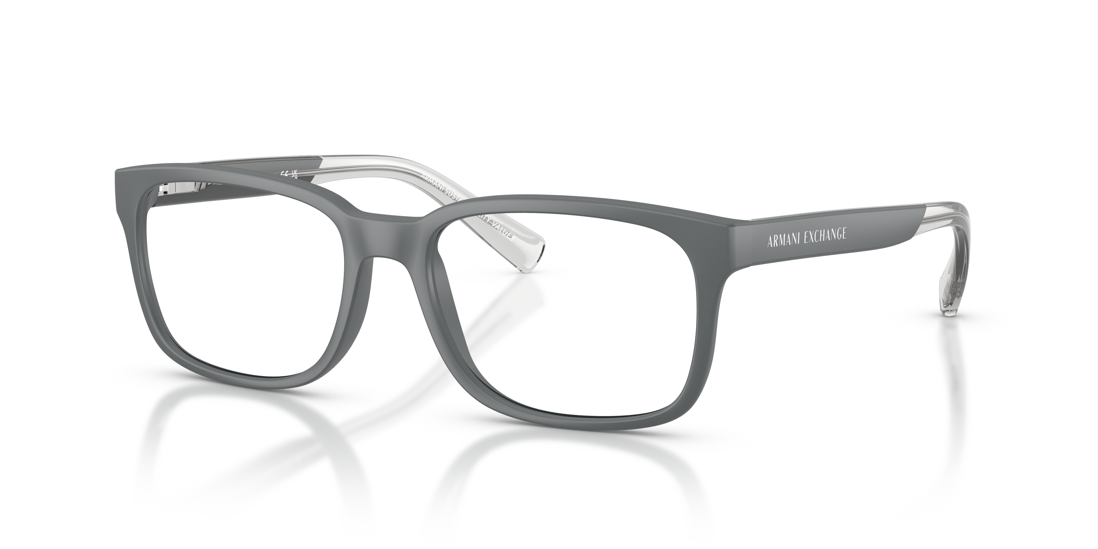 AX3029 Matt Grau KunststoffEyeglass Frames von B24, Dreiviertelansicht