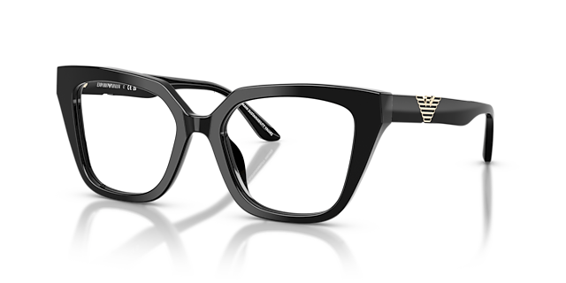 EA3267U Schwarz glänzend AcetatEyeglass Frames von B24, Dreiviertelansicht