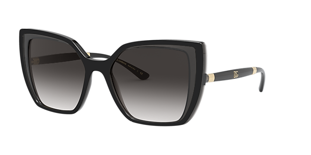 DG6138 Schwarz auf Grau transparent KunststoffSunglass Frames von B24, Dreiviertelansicht