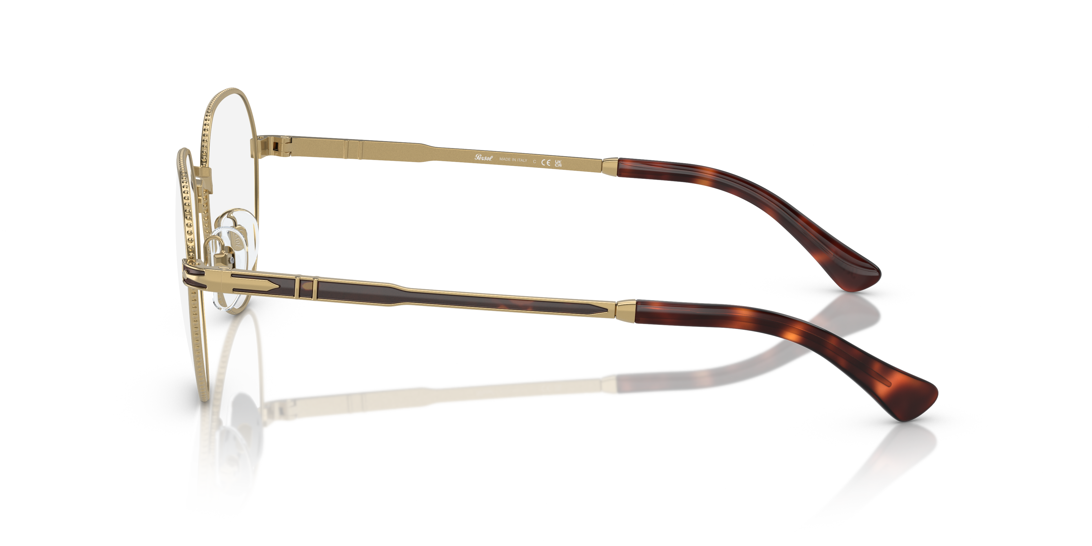 PO2486V Goud MetaalEyeglass Frames van B24, Zijaanzicht