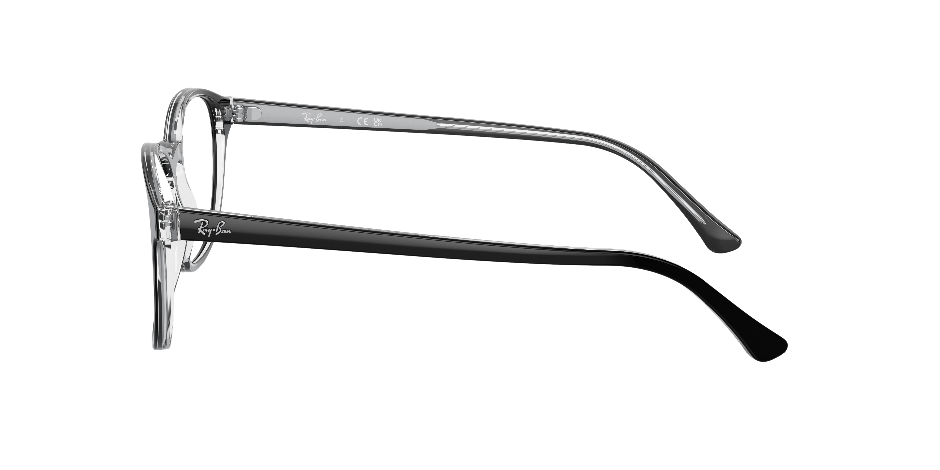 RB5417 Schwarz auf Transparent AcetatEyeglass Frames von B24, Seitenansicht