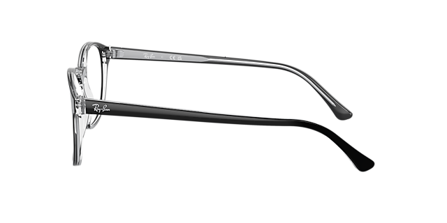 RB5417 Schwarz auf Transparent AcetatEyeglass Frames von B24, Seitenansicht