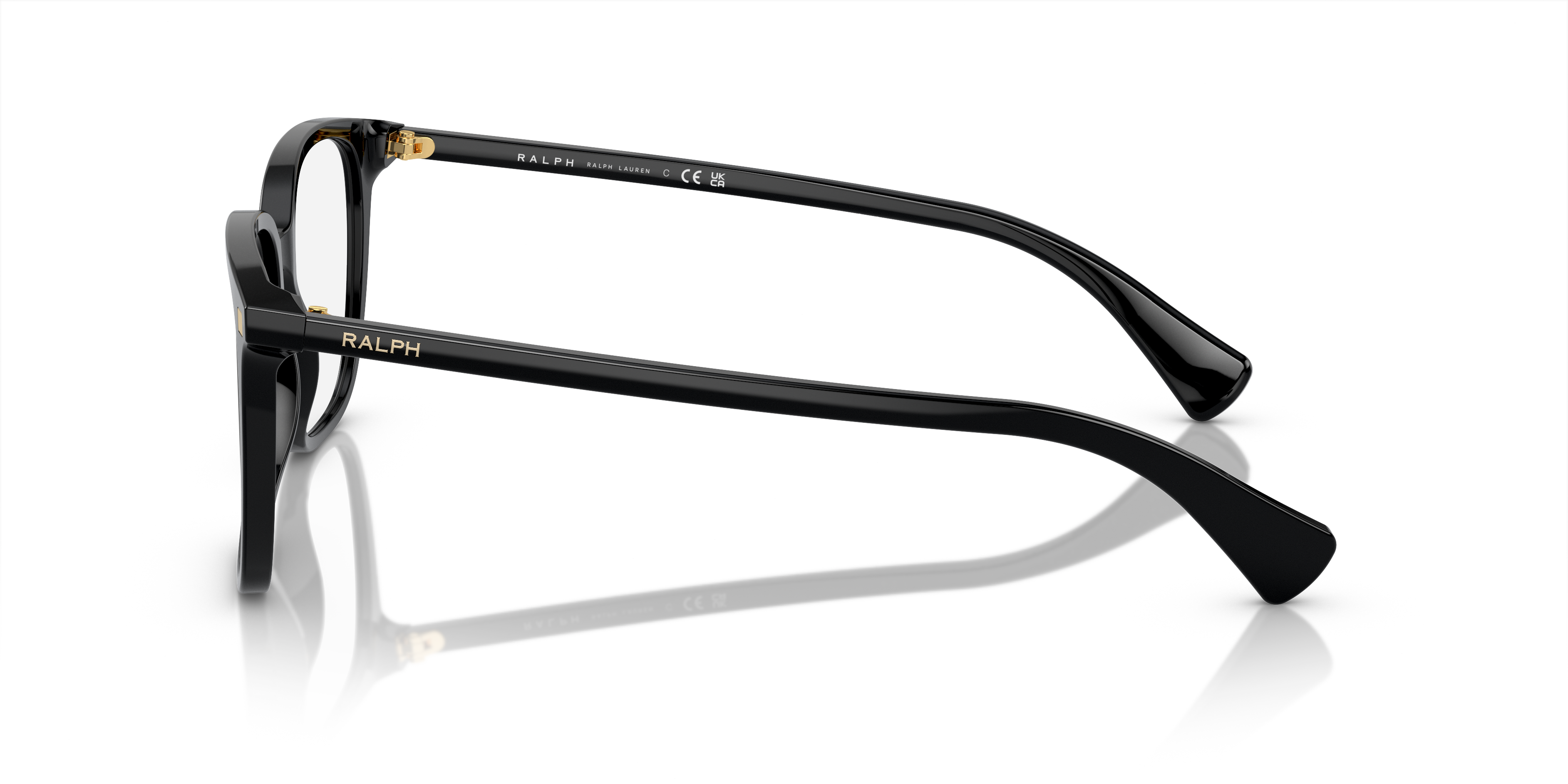 RA7147 Glanzend zwart AcetaatEyeglass Frames van B24, Zijaanzicht