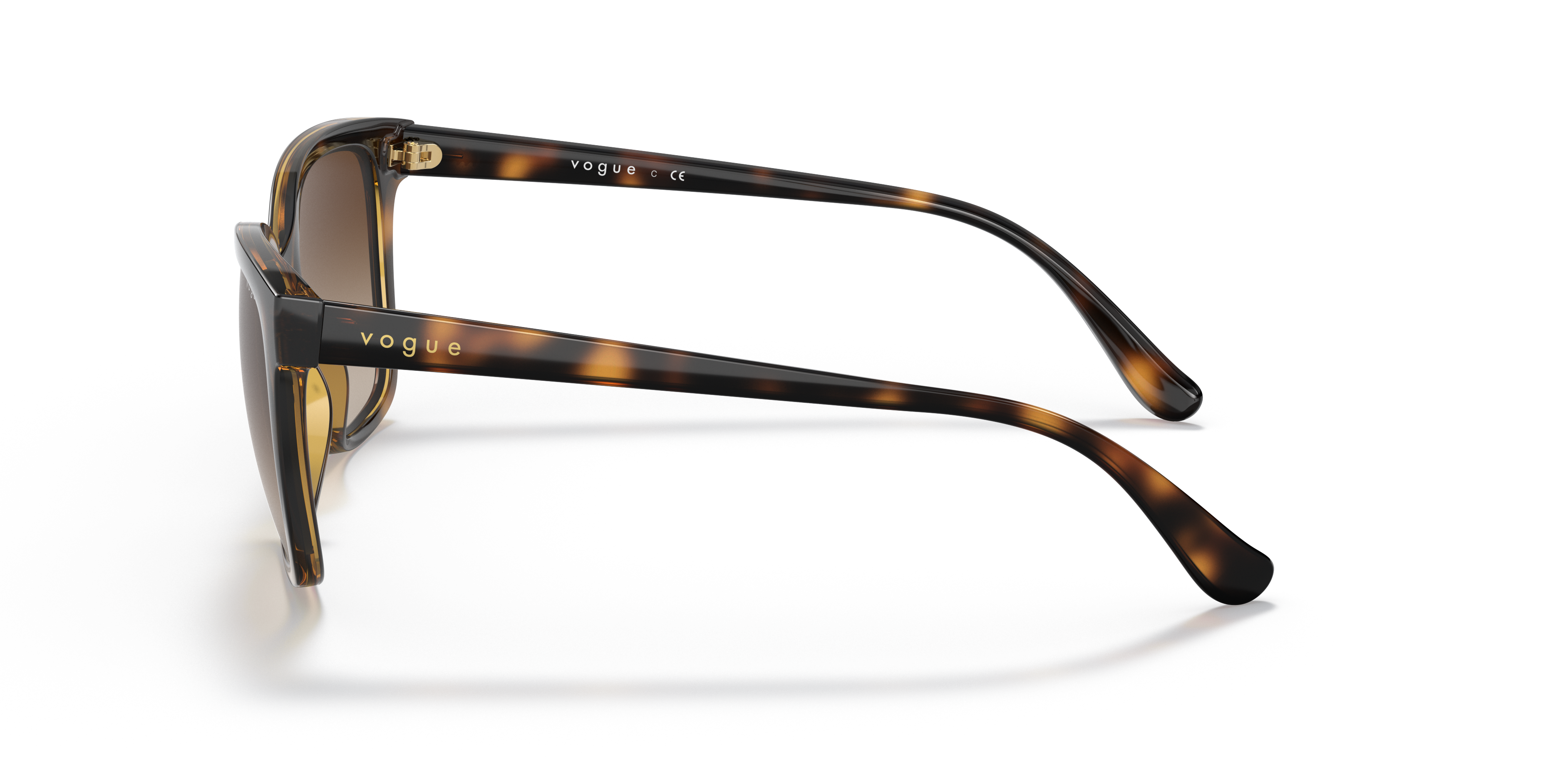 VO5426S Donker Havana KunststofSunglass Frames van B24, Zijaanzicht