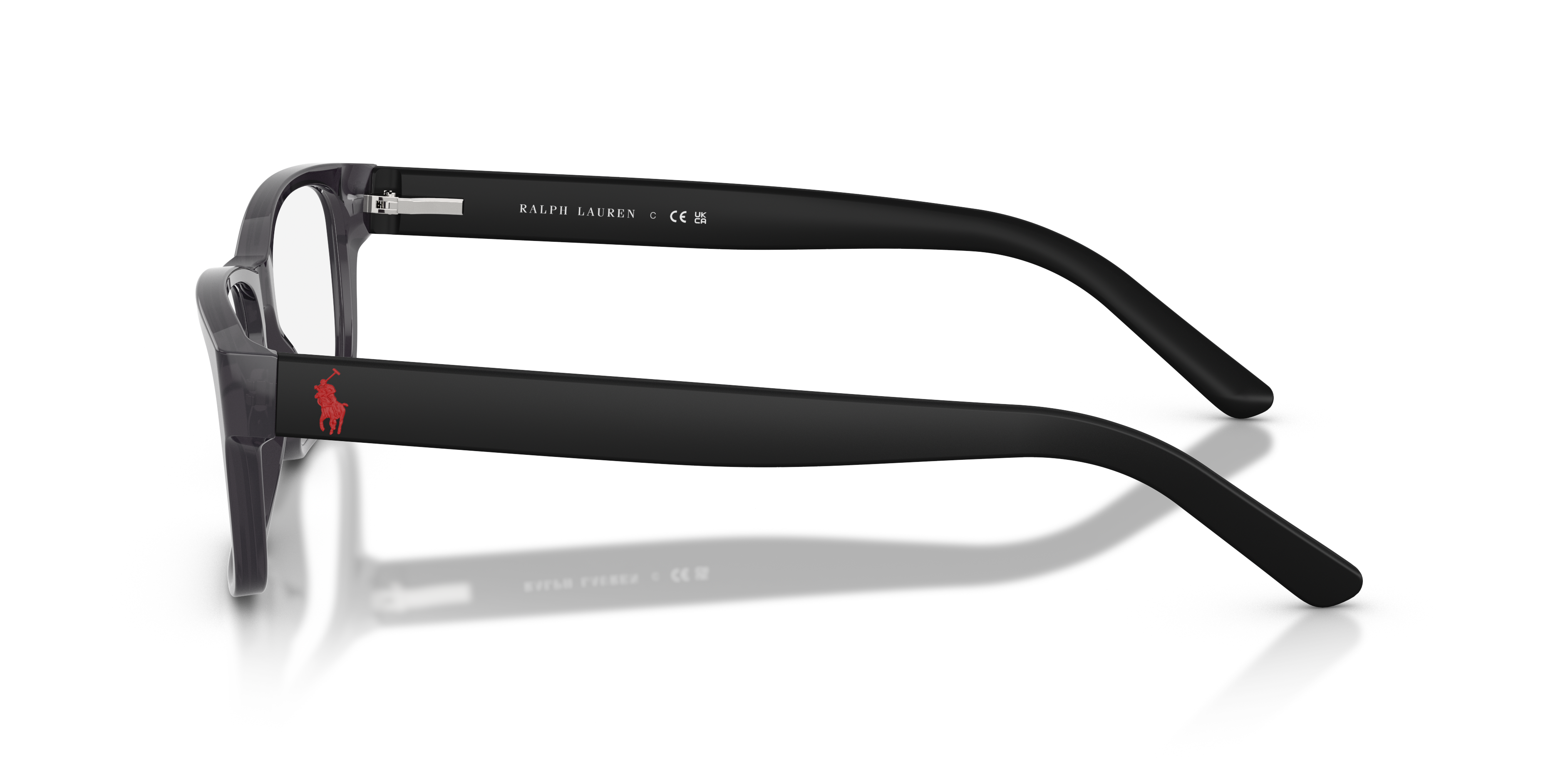 PH2117 Glanzend Transparant Grijs AcetaatEyeglass Frames van B24, Zijaanzicht