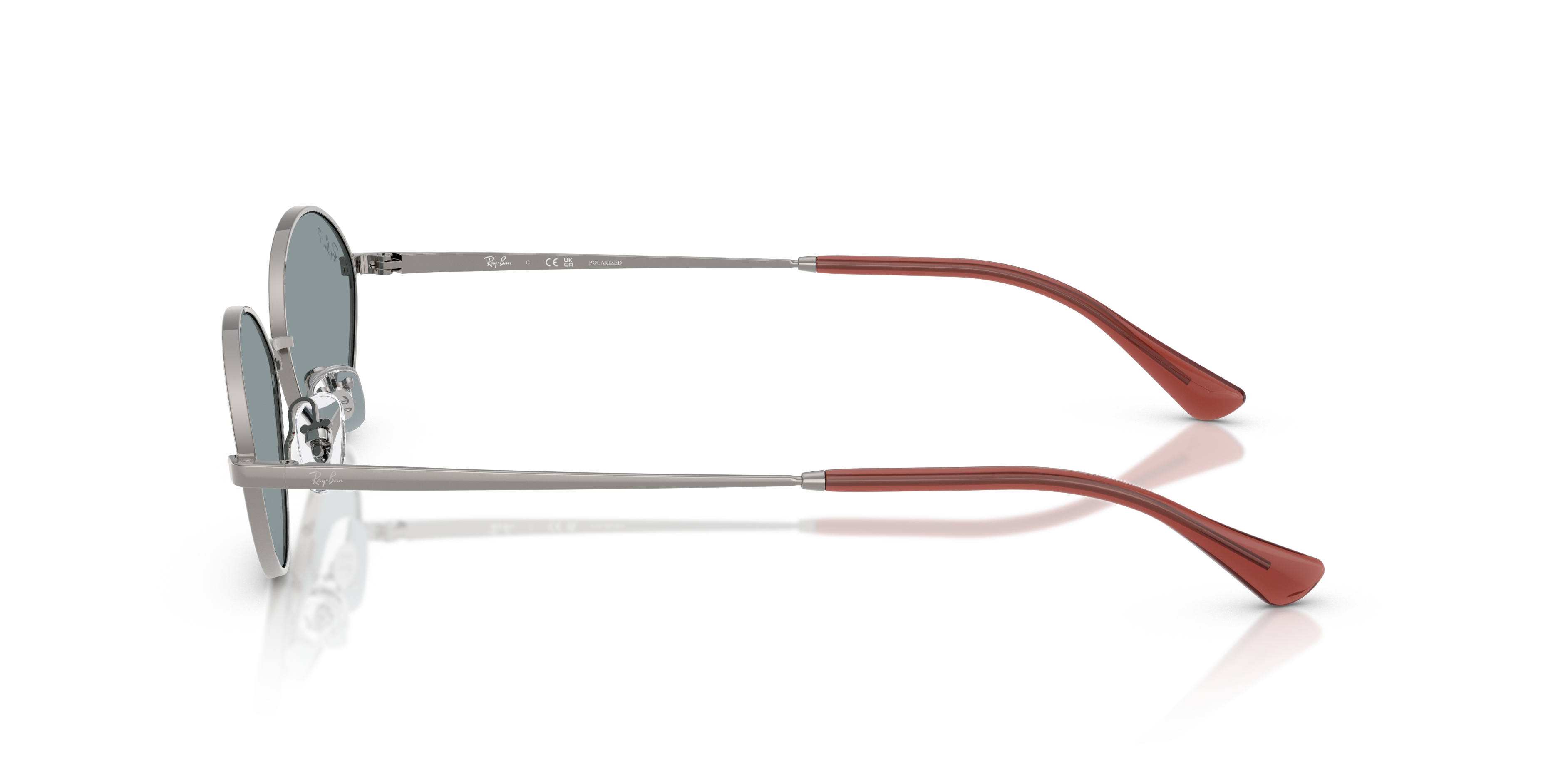 RB3757 Staalgrijs MetaalSunglass Frames van B24, Zijaanzicht