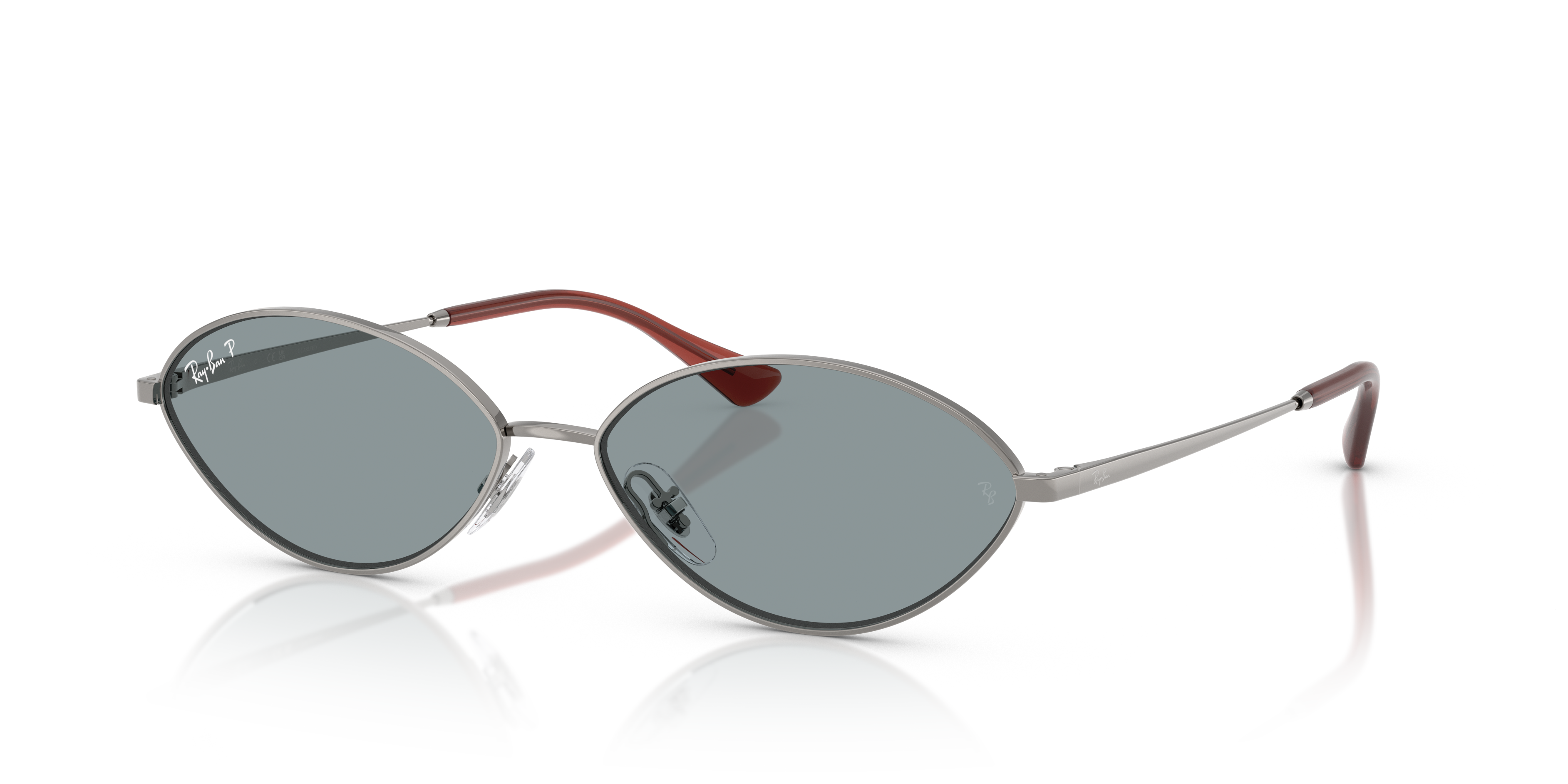 RB3757 Staalgrijs MetaalSunglass Frames van B24, Hoekweergave