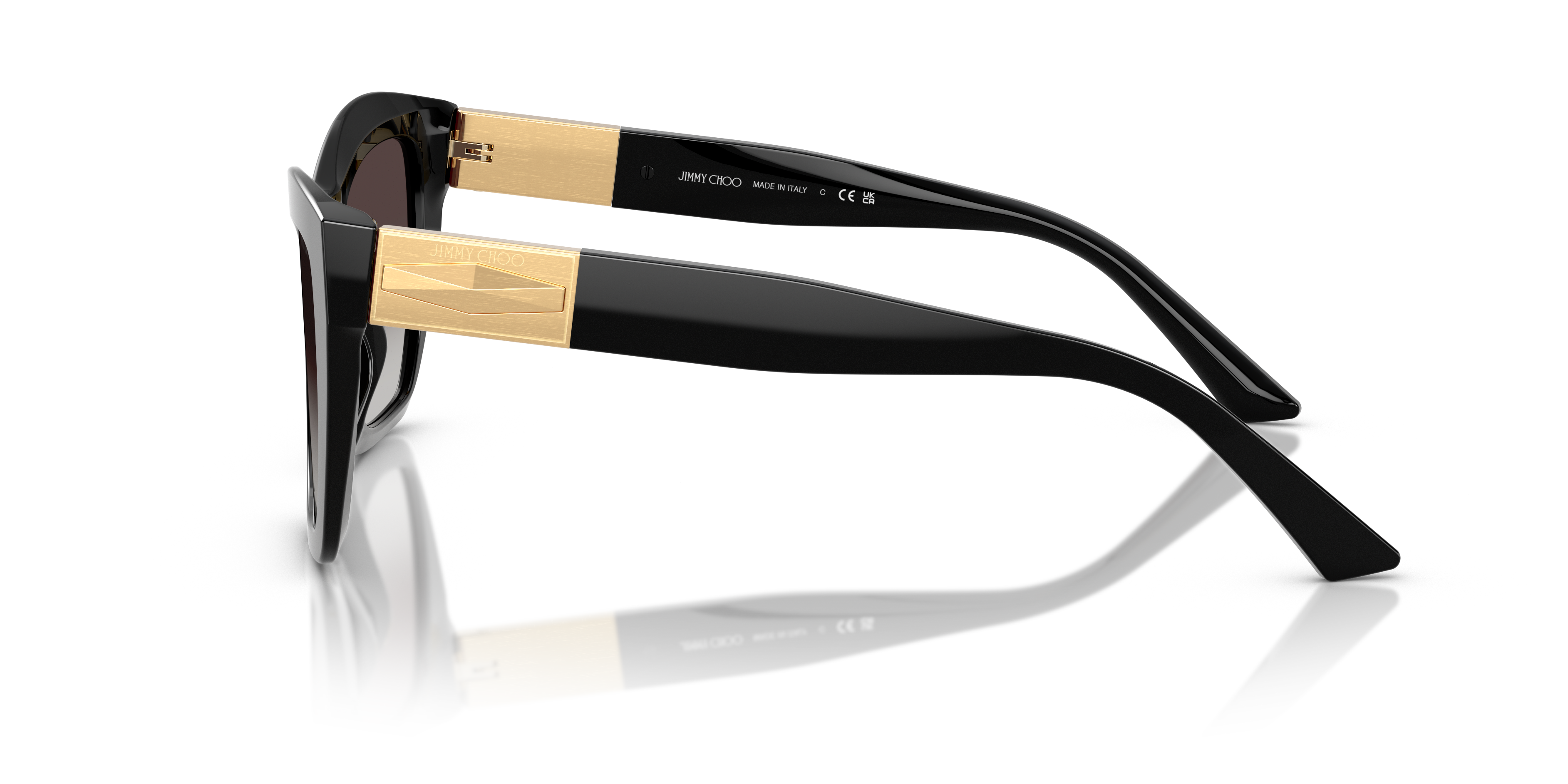 JC5031 Zwart AcetaatSunglass Frames van B24, Zijaanzicht