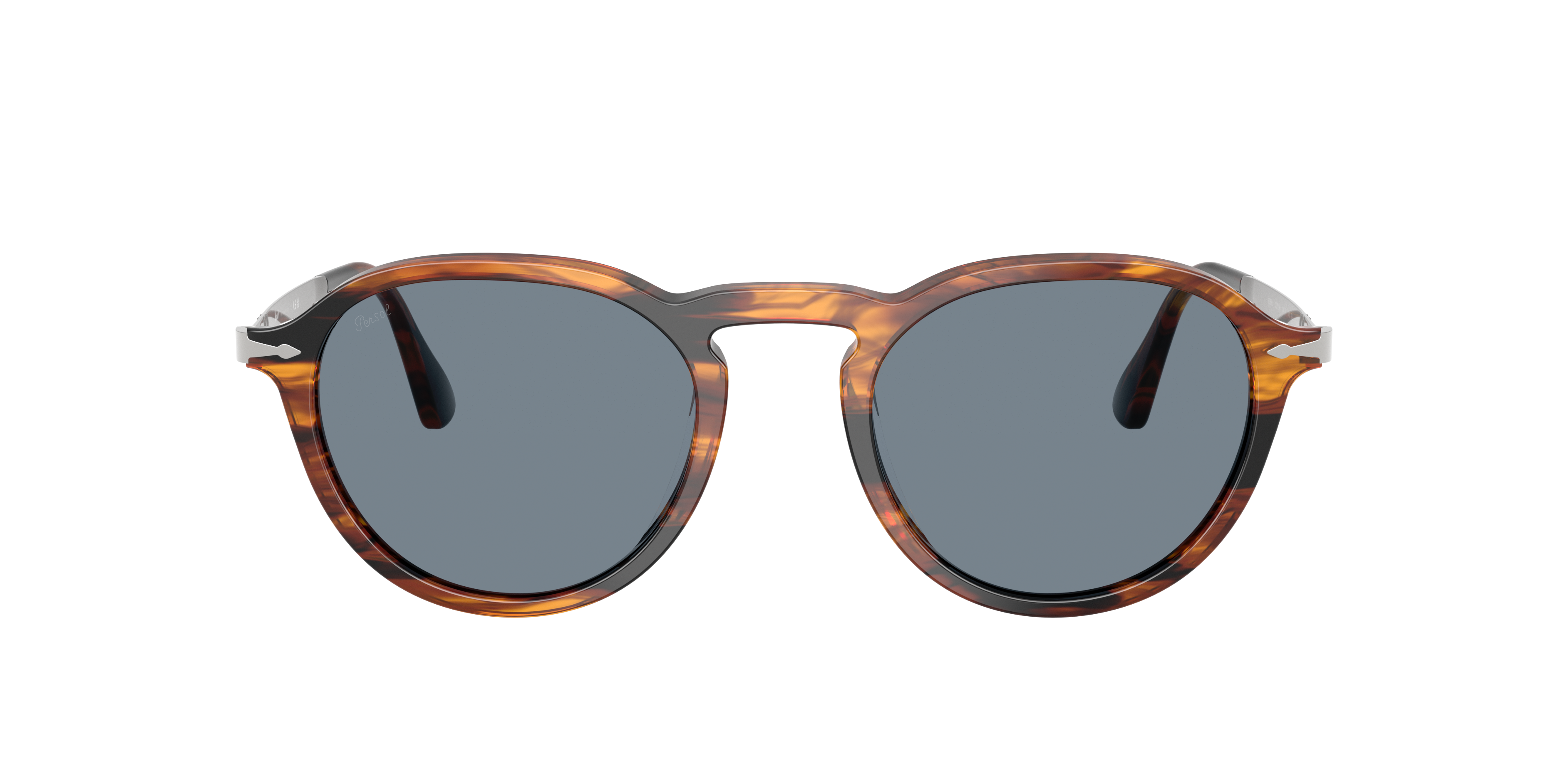 PO3383S Striped Black & Brown AcetaatSunglass Frames van B24, met getinte lenzen
