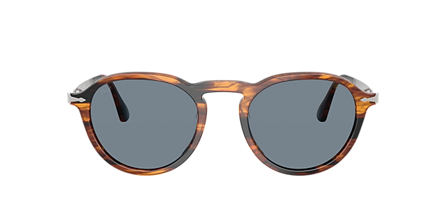 PO3383S Striped Black & Brown AcetaatSunglass Frames van B24, met getinte lenzen