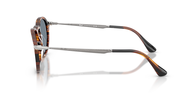 PO3383S Striped Black & Brown AcetaatSunglass Frames van B24, Zijaanzicht