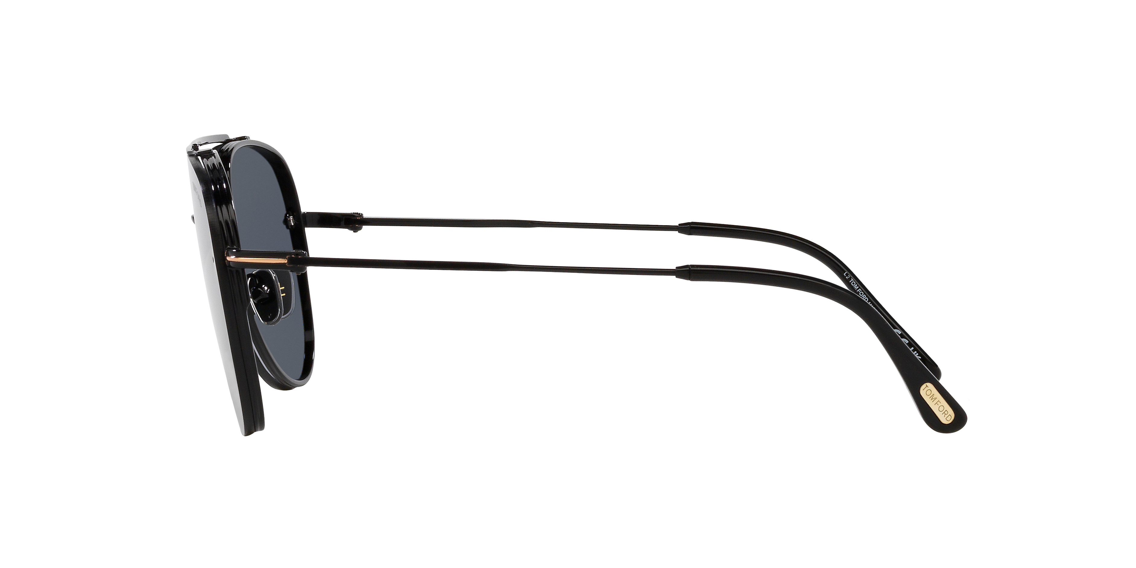 FT1071 Glänzendes Schwarz MetallSunglass Frames von B24, Seitenansicht